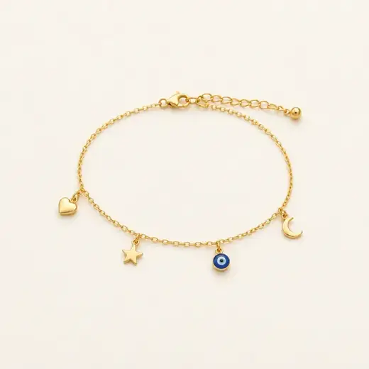 Gold Charm Bracelet, 22K
