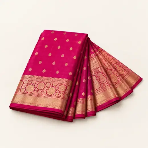 Banarasi Silk Saree, Magenta