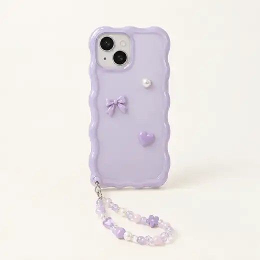Wavy Lilac Phone Case with Charms